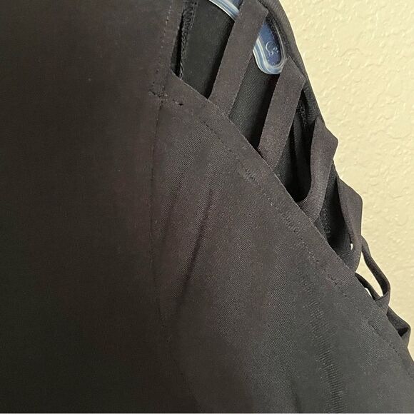 MICHAEL Michael Kors Black Knit Knee-Length Short Sleeve Shirt Dress Size Medium - Picture 5 of 8